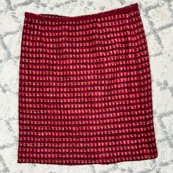 Tory Burch Victory Tweed Pencil Skirt in Dark Plum - 10​ - Picture 1 of 12